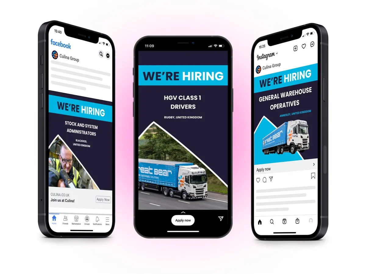 Culina branded recruitment ad campaign created with Adway