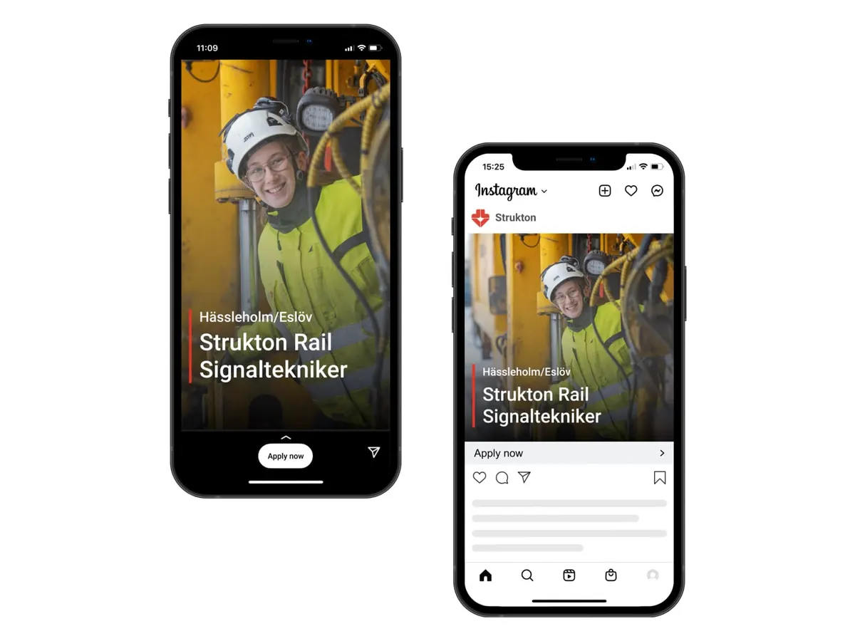 Strukton Rails branded recruitment ad campaign created with Adway