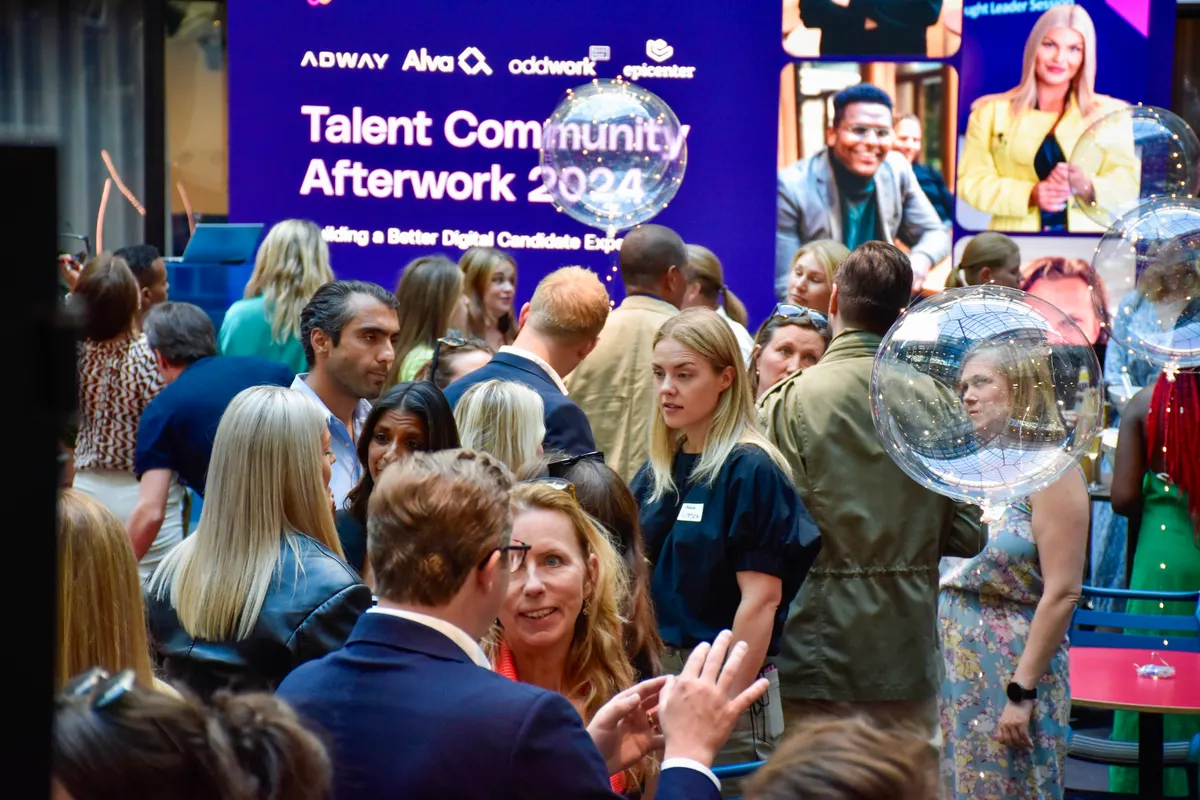 Guests networking at the Adway Talent Community Afterwork 2024 event
